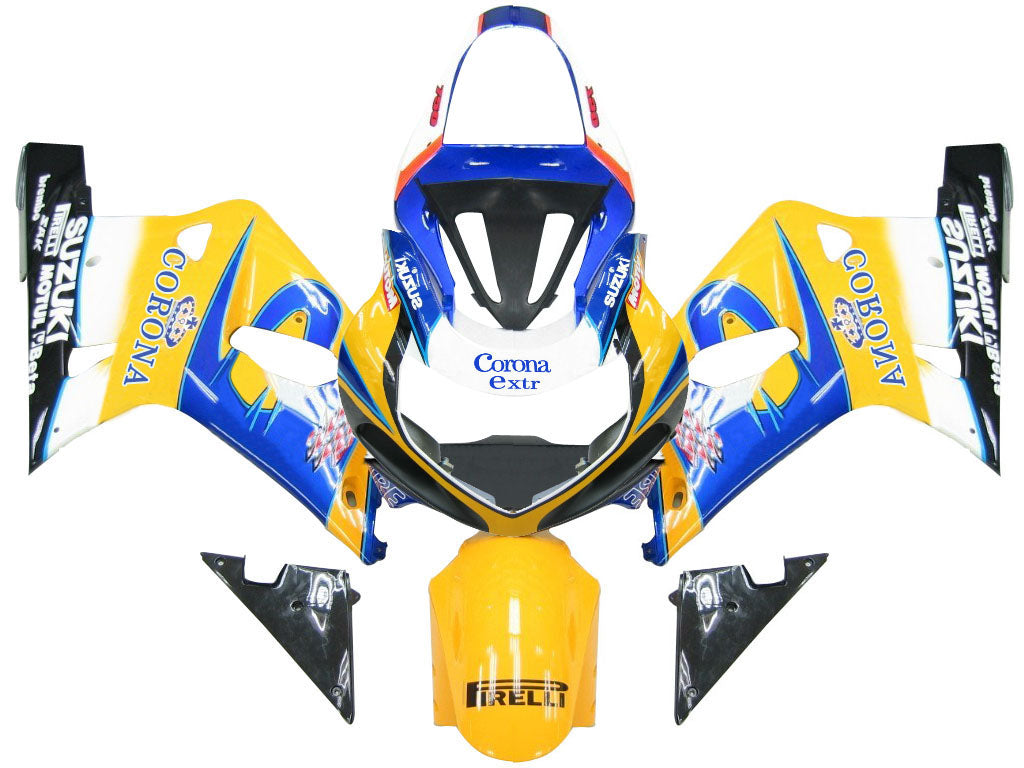 Amotopart Carénages 2001-2003 Suzuki GSXR 600 Bleu &amp; Jaune Corona GSXR Generic