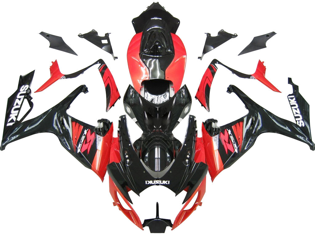 Carénages Amotopart 2006-2007 Suzuki GSXR 600 750 Noir &amp; Rouge GSXR Generic