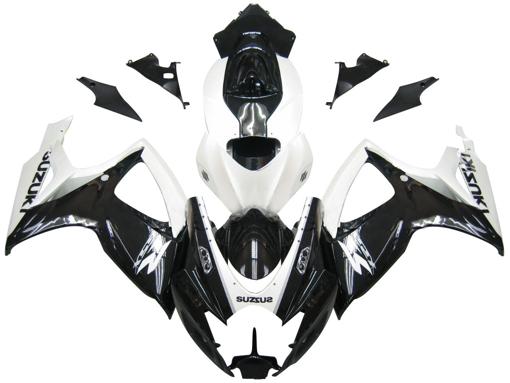 Carénages Amotopart 2006-2007 Suzuki GSXR 600 750 Noir &amp; Blanc GSXR Generic