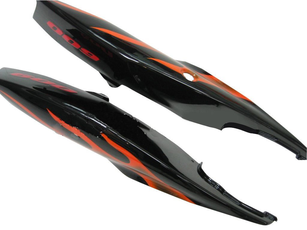 Carénages Amotopart 2006-2007 Suzuki GSXR 600 750 Black &amp; Orange Gold Flame Generic