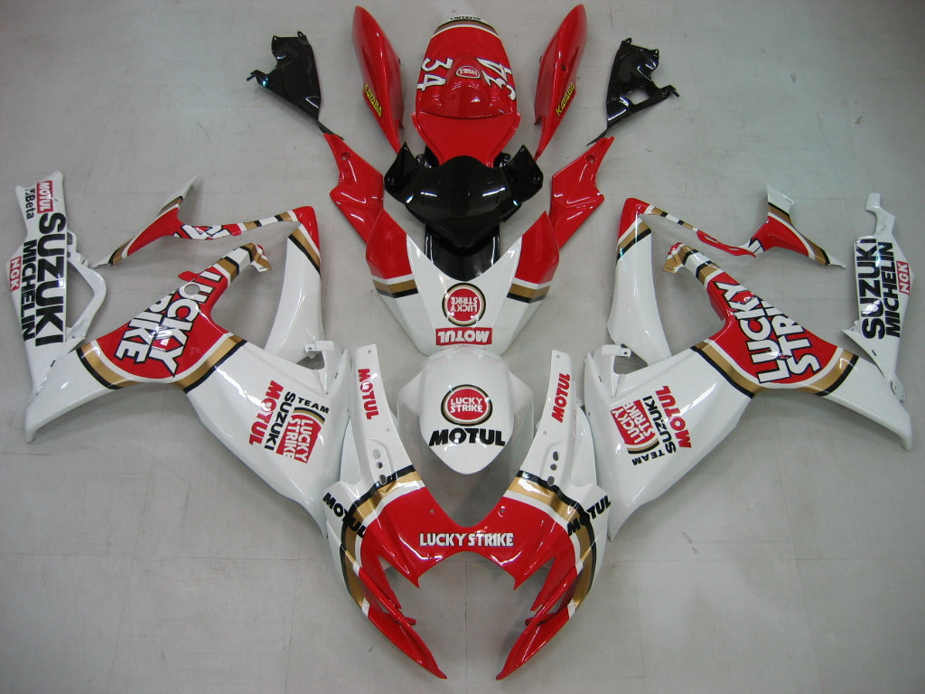 Carénages Amotopart 2006-2007 Suzuki GSXR 600 750 Blanc Rouge Lucky Strike Generic