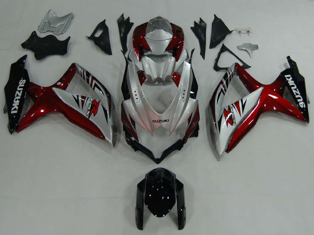 Carénages Amotopart 2008-2010 Suzuki GSXR 600 750 Argent Rouge GSXR Generic