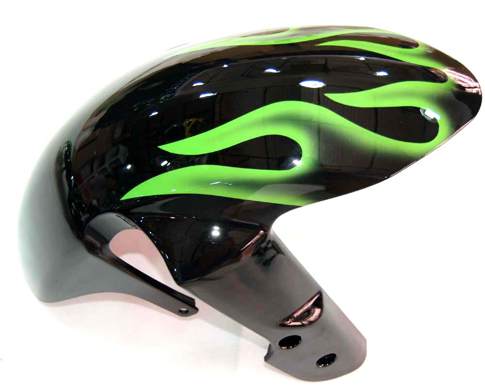 Carénages Amotopart 2008-2010 Suzuki GSXR 600 750 Black &amp; Green Flame GSXR Generic