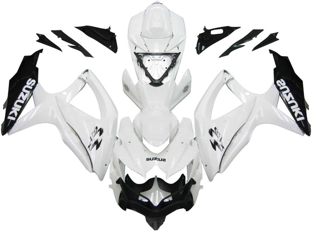 Carénages Amotopart 2008-2010 Suzuki GSXR 600 750 Blanc Noir GSXR Generic