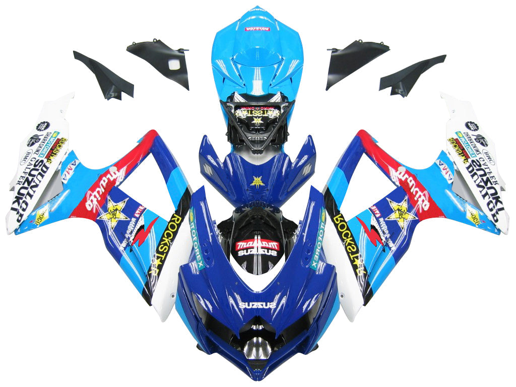 Carénages Amotopart 2008-2010 Suzuki GSXR 600 750 Bleu Rockstar Malkita Generic