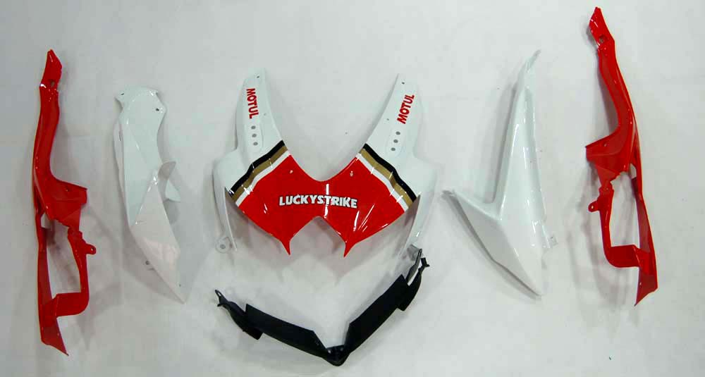 Carénages Amotopart 2008-2010 Suzuki GSXR 600 750 Blanc Rouge Lucky Strike Generic