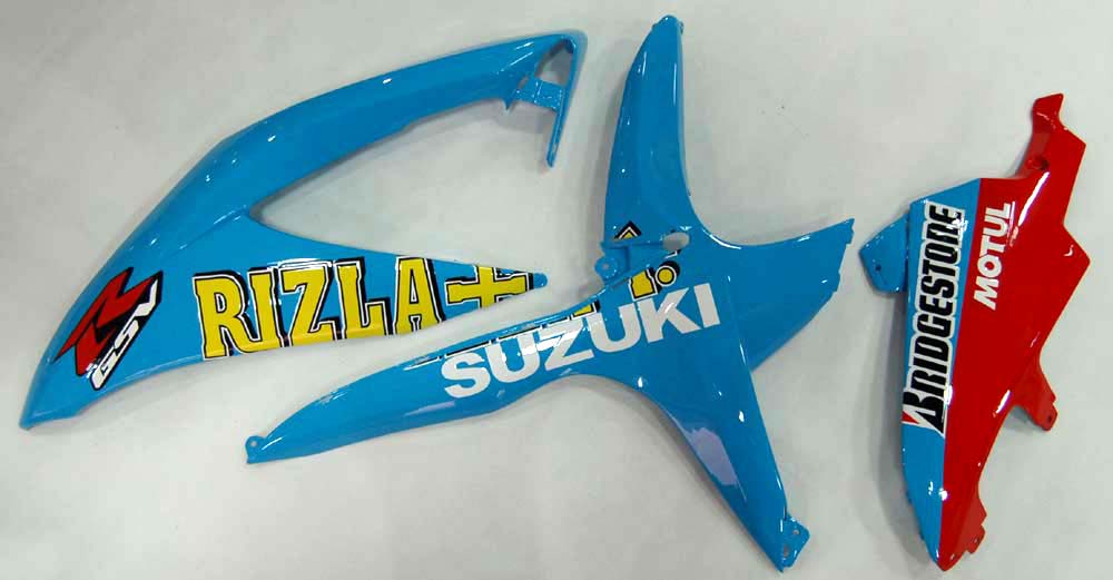 Carénages Amotopart 2008-2010 Suzuki GSXR 600 750 Bleu Jaune Rizla Generic