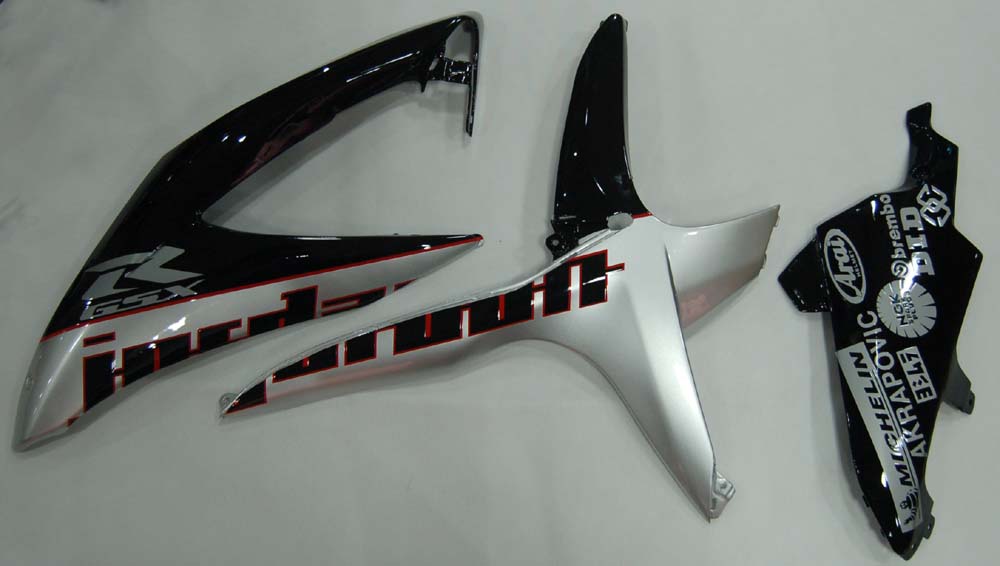 Carenados Amotopart 2008-2010 Suzuki GSXR 600 750 Negro Plata Jordan Genérico