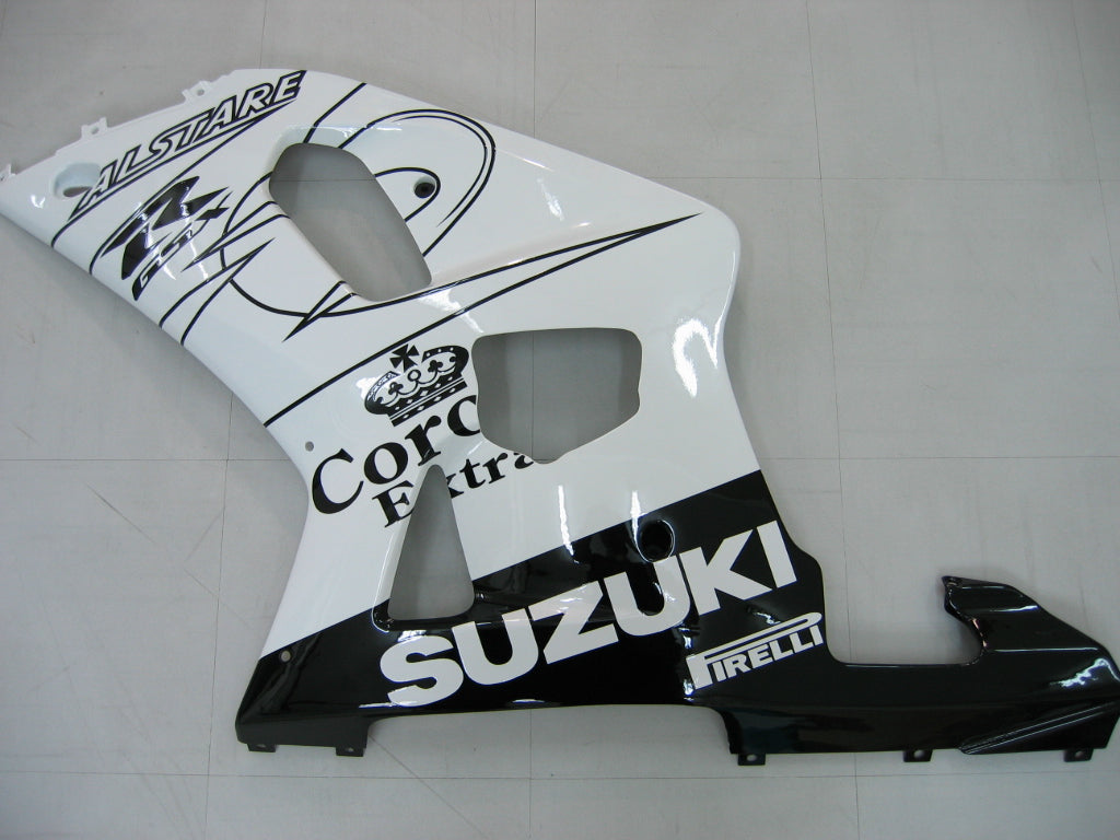 Carenados Amotopart 2001-2003 Suzuki GSXR 750 Blanco Negro Alstare Corona Genérico