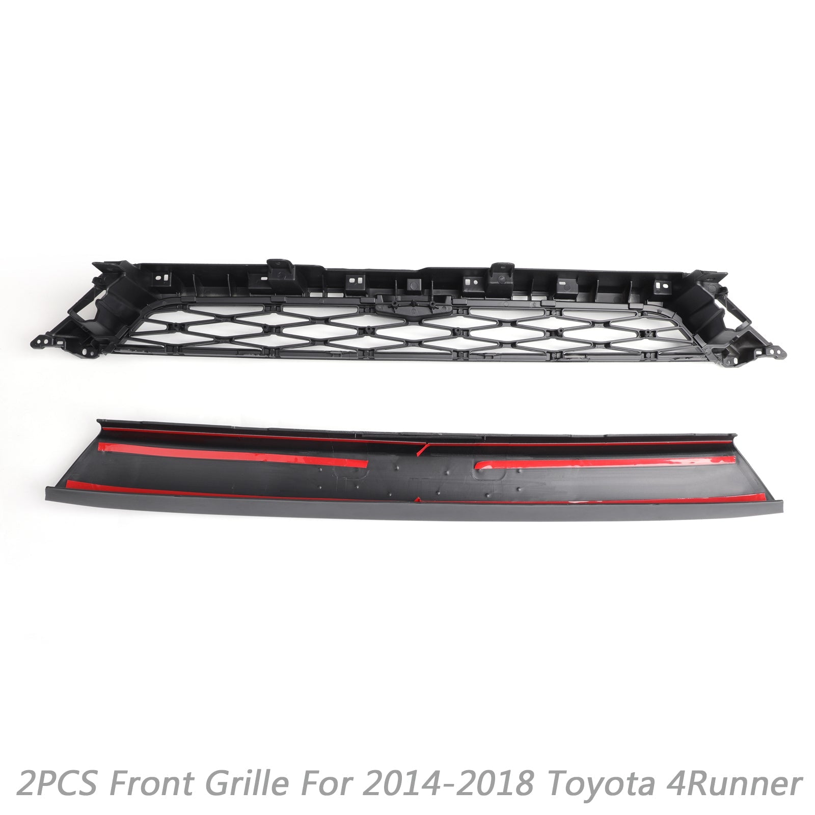 2x grille de calandre de pare-chocs avant adaptée pour 4Runner TRD PRO 2014-2019 logo noir lettre générique