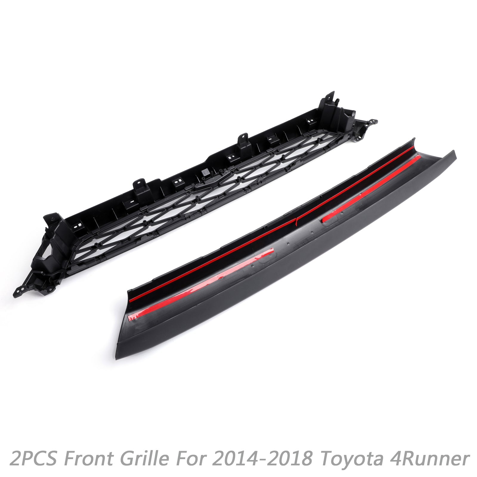 2x grille de calandre de pare-chocs avant adaptée pour 4Runner TRD PRO 2014-2019 logo noir lettre générique