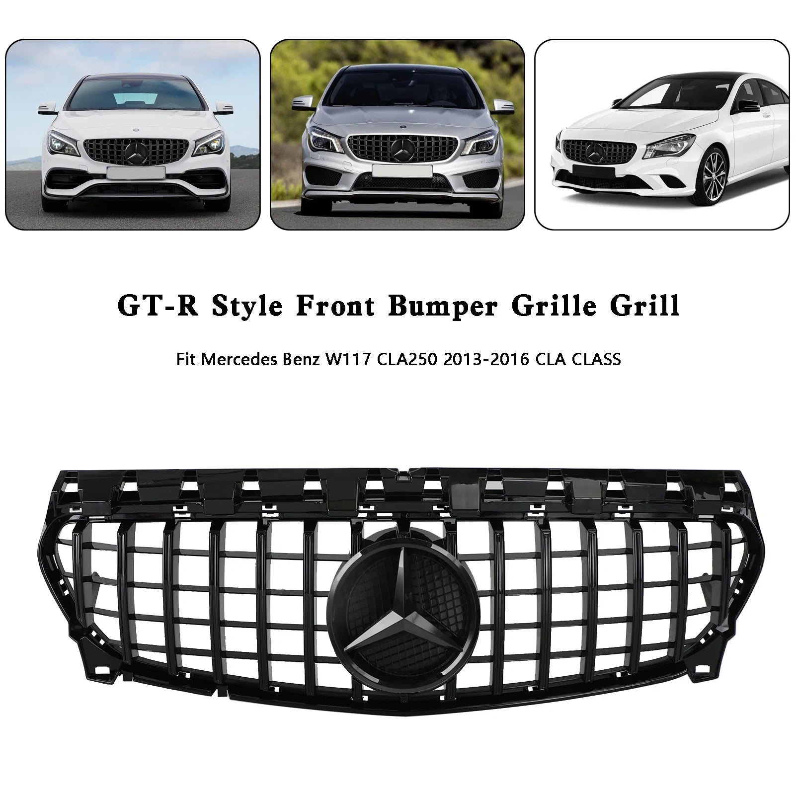 Grille de pare-chocs avant Mercedes Benz W117 CLA250 2013-2016 Style GT-R