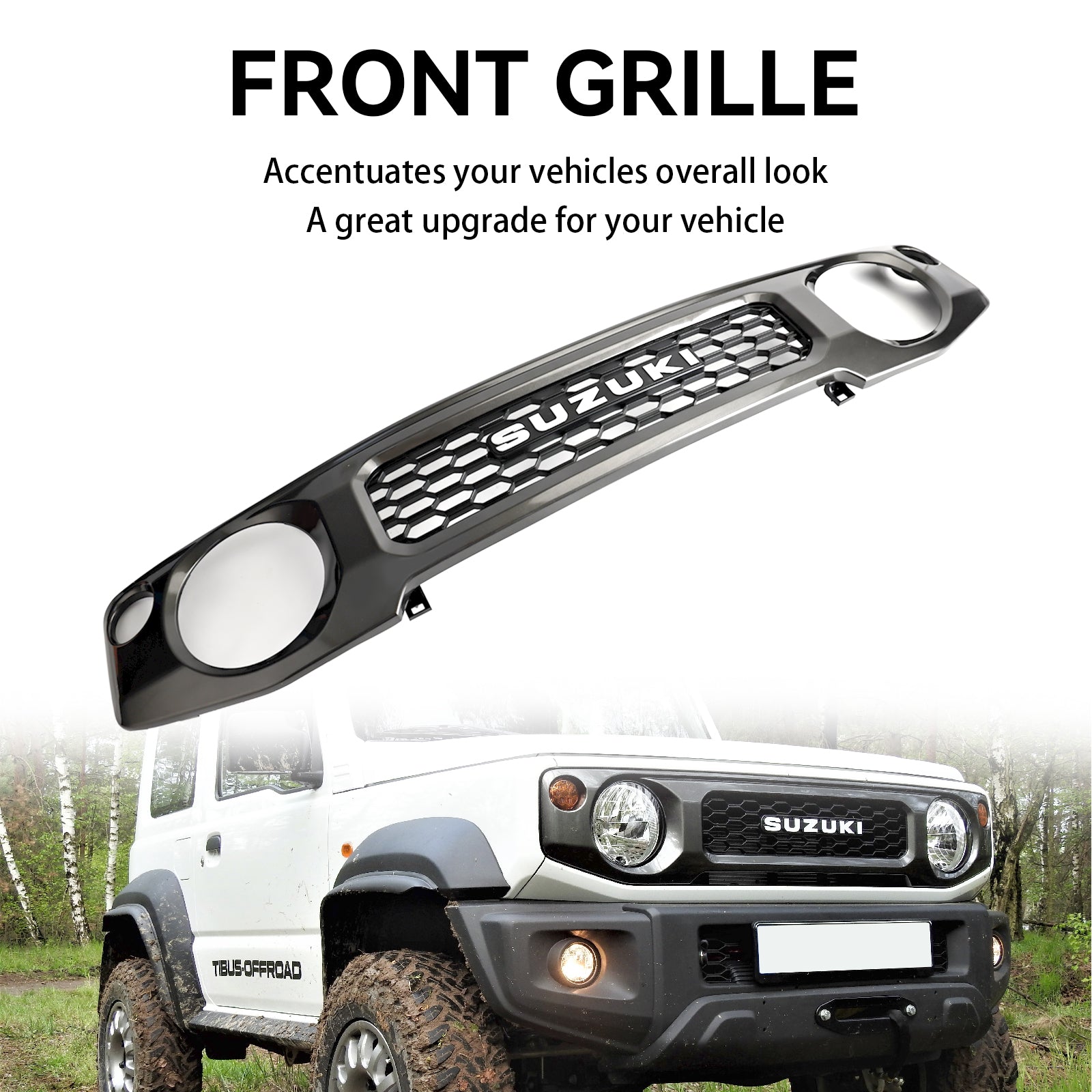 2019-2023 Suzuki Jimny JB74 Grille de pare-chocs avant en nid d'abeille Gris