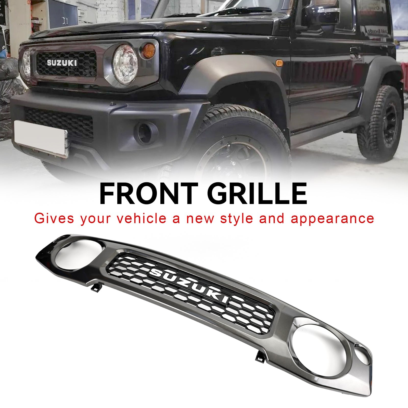 2019-2023 Suzuki Jimny JB74 Grille de pare-chocs avant en nid d'abeille Gris