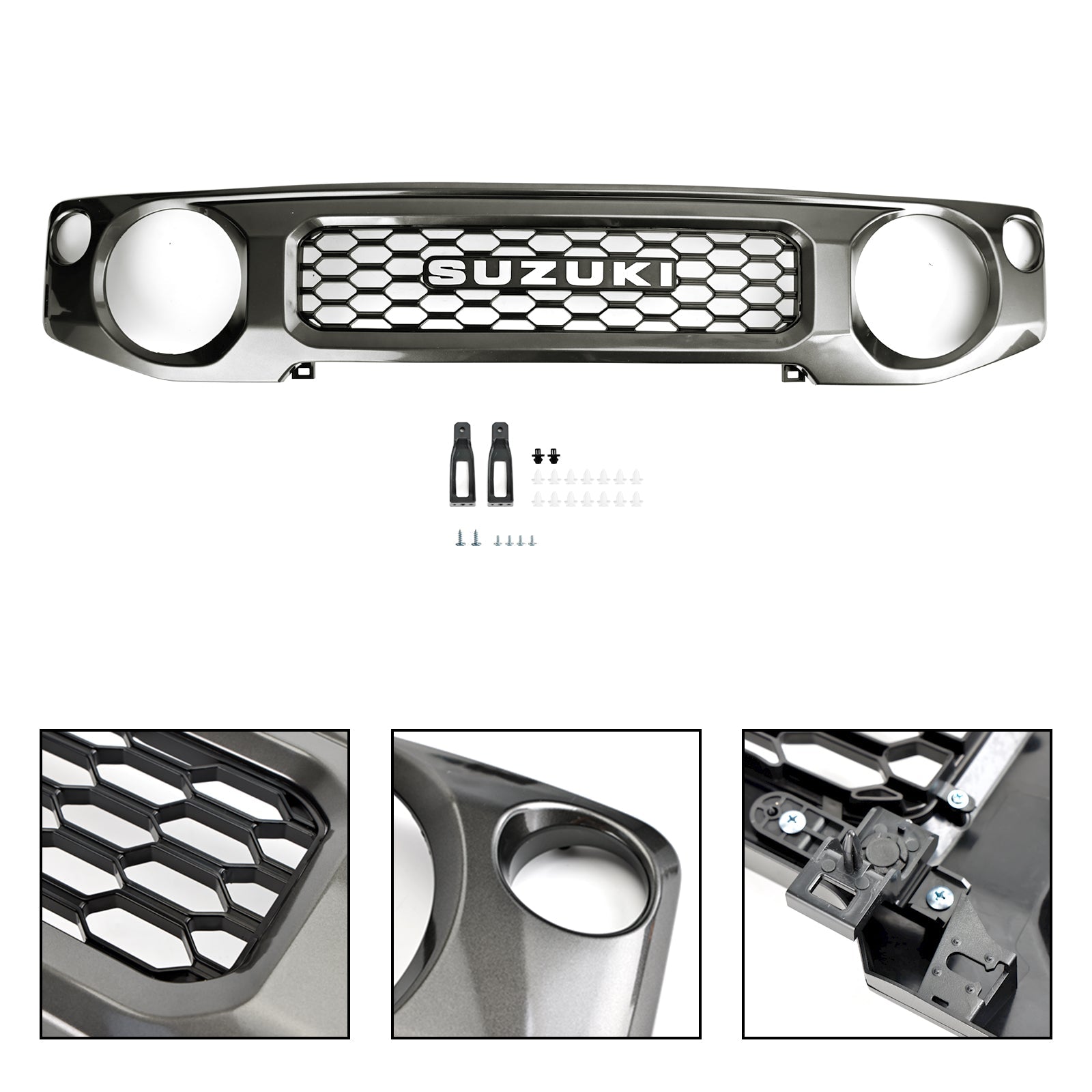 2019-2023 Suzuki Jimny JB74 Grille de pare-chocs avant en nid d'abeille Gris