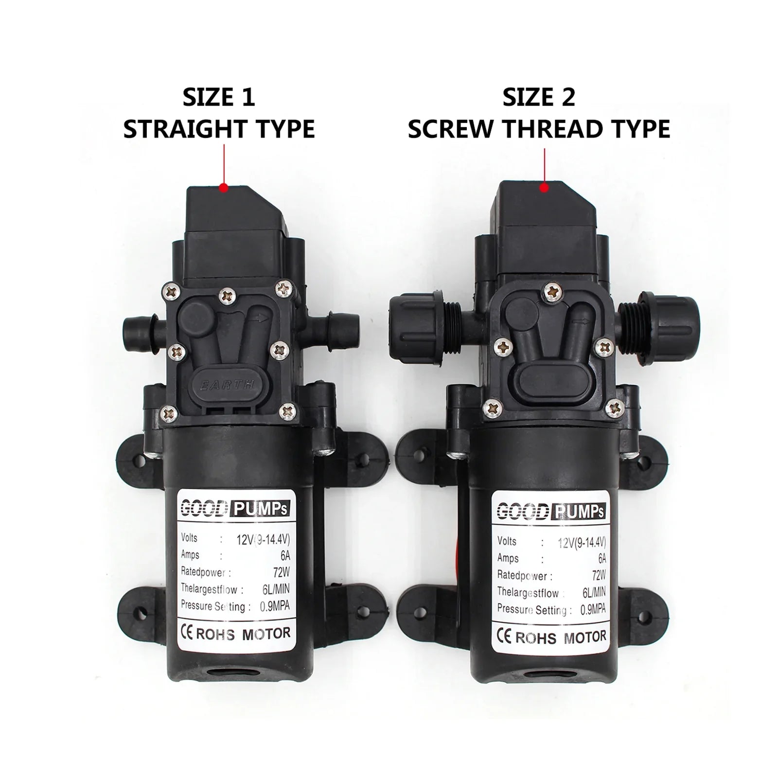 130Psi Dc12V 72W Haute Pression Diaphragme Eau Auto-Amorçante Pompe Auto Commutateur