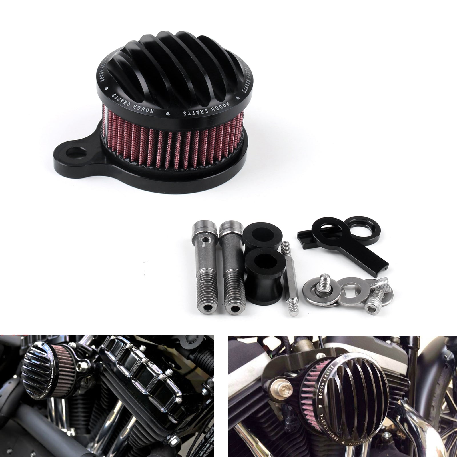 Air Cleaner Intake Filter System Kit for Harley Sportster XL883 XL12 1988-215