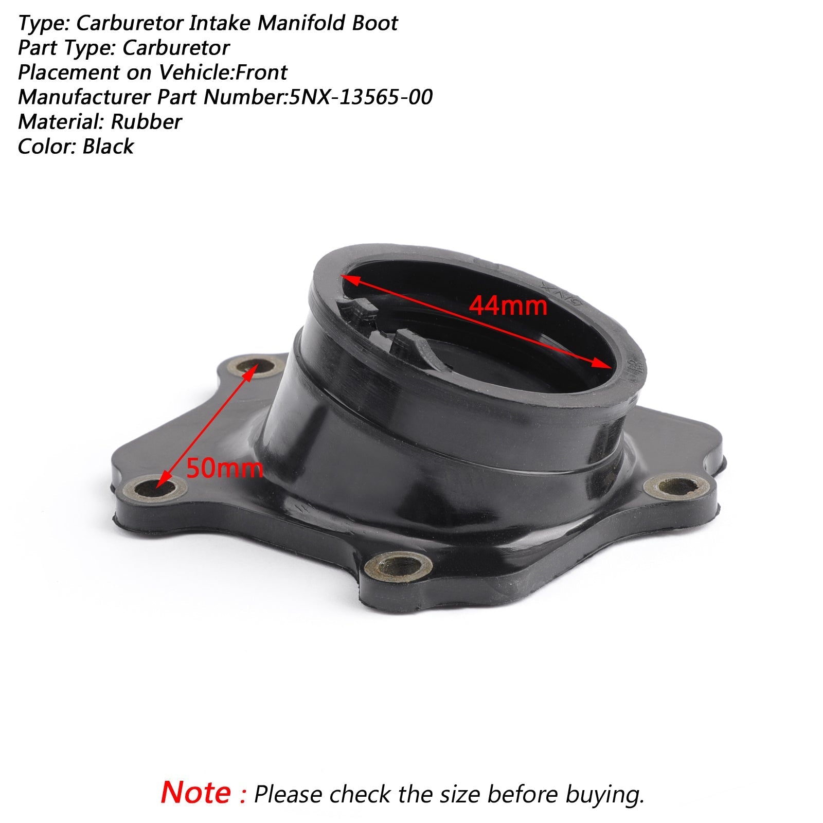 Bota del colector de admisión del cuerpo del acelerador para Yamaha YZ250 2002-2018 YZ250X 2016-2018 Genérico