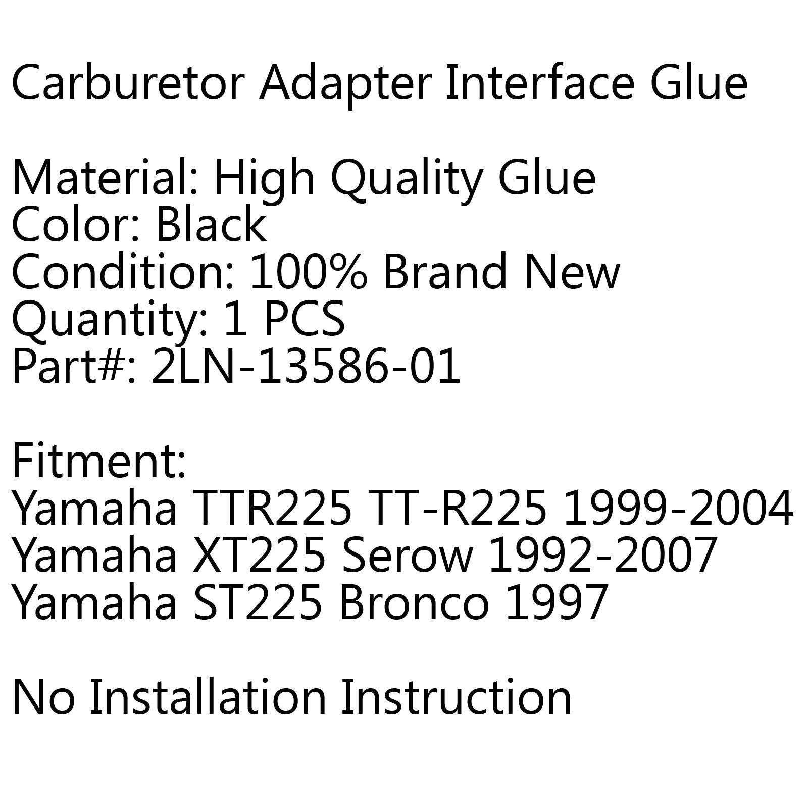 Intake Carburetor Interface Glue Air Joint for 1992-27 Yamaha XT225 TTR225 