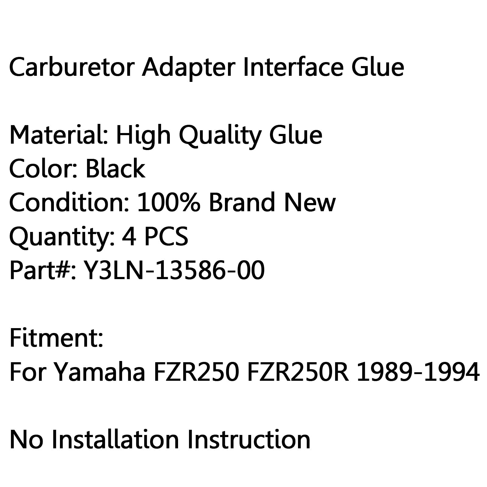 Intake Carburetor Interface Glue Air Joint For Yamaha FZR25 FZR25R 1989-1994