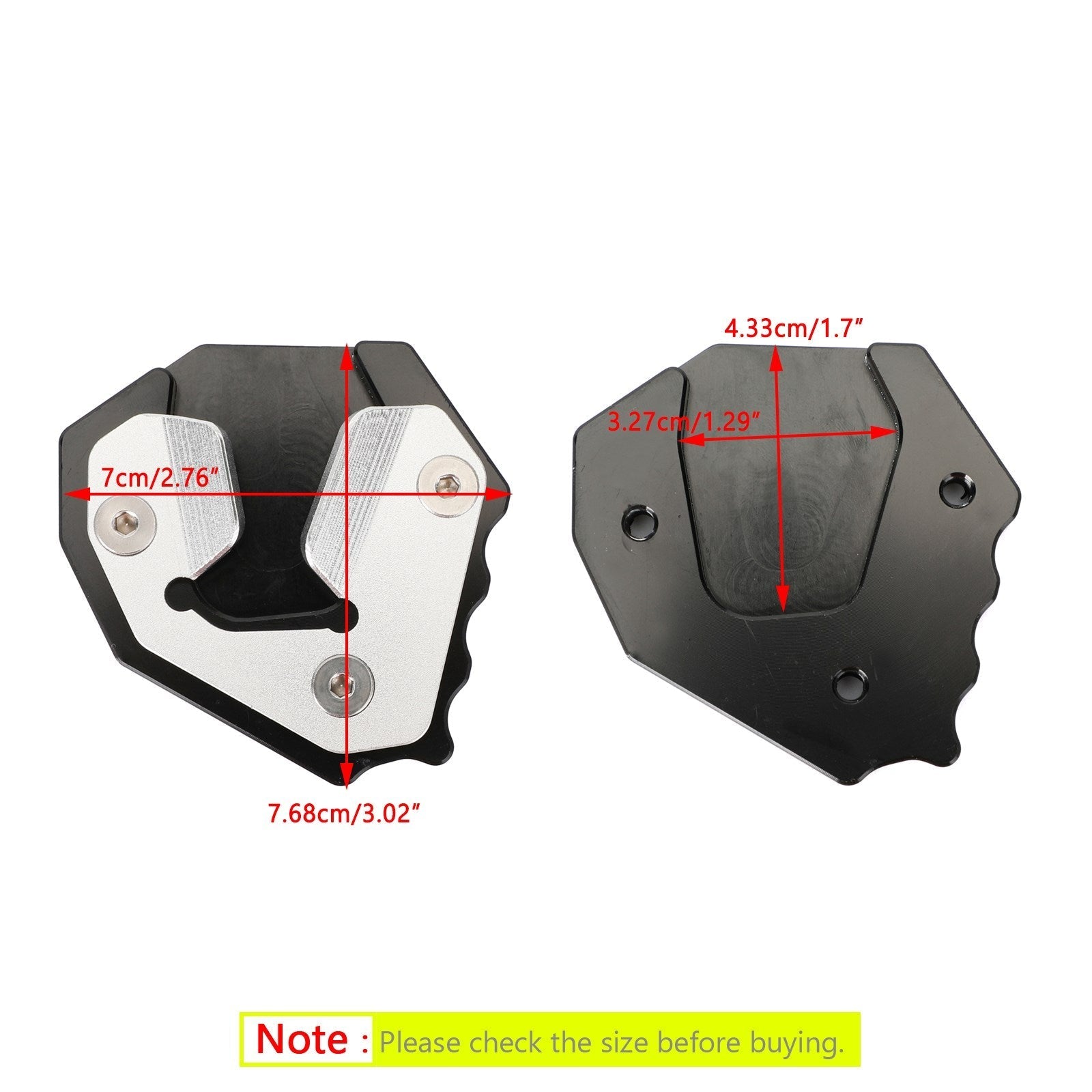 Support d'agrandisseur d'extension de support CNC pour BMW S1000XR 2015-2017 béquille latérale générique