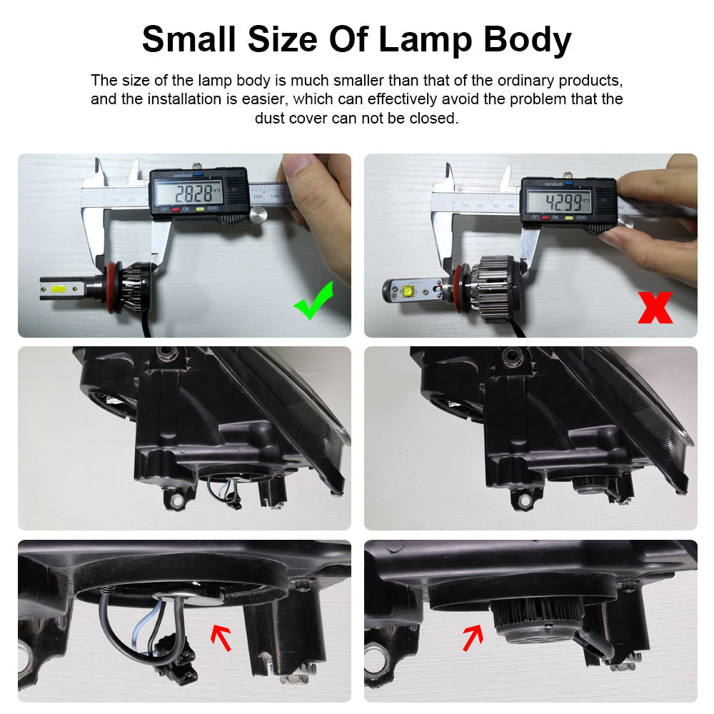 2pcs H4/HB2/9003 LED Faro 36W 8000LM Kit lampadine COB Fascio alto/anabbagliante 6000K Generico