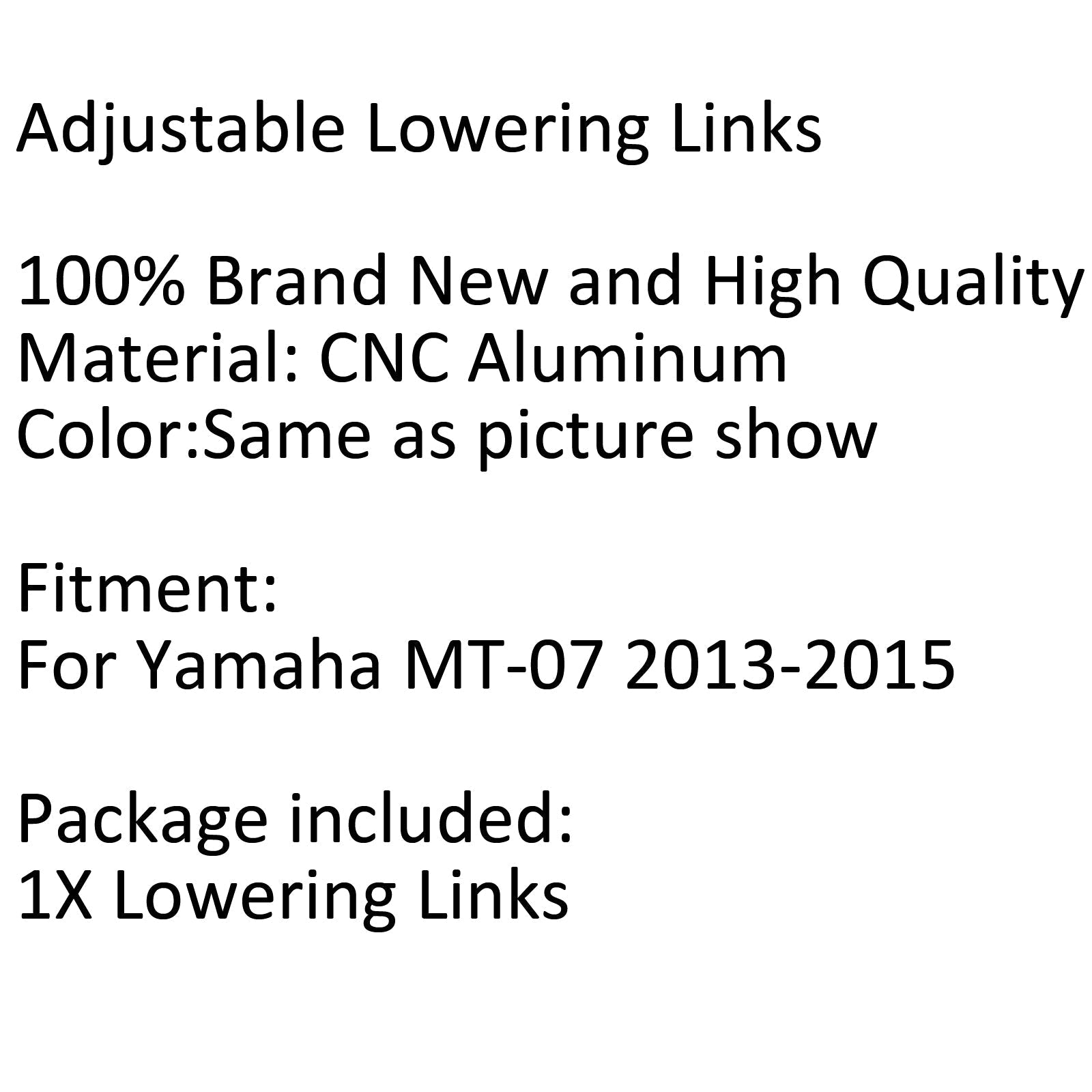 CNC-alumiininen säädettävä laskulenkkisarja 30 mm vuosille 2013-2015 Yamaha MT 07 FZ 07 Generic