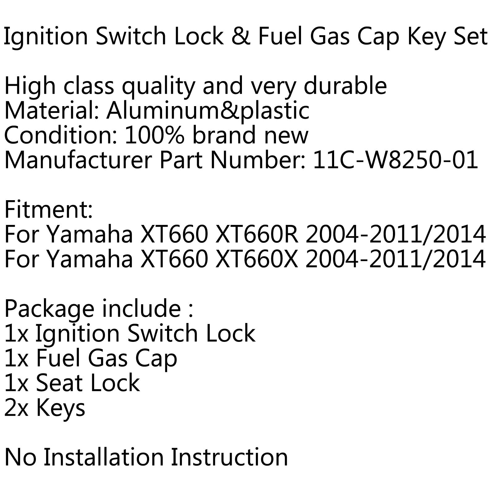 Ignition Switch Seat Gas Cap Cover Lock Key Set For Yamaha XT66 XT66 R/X 4-11