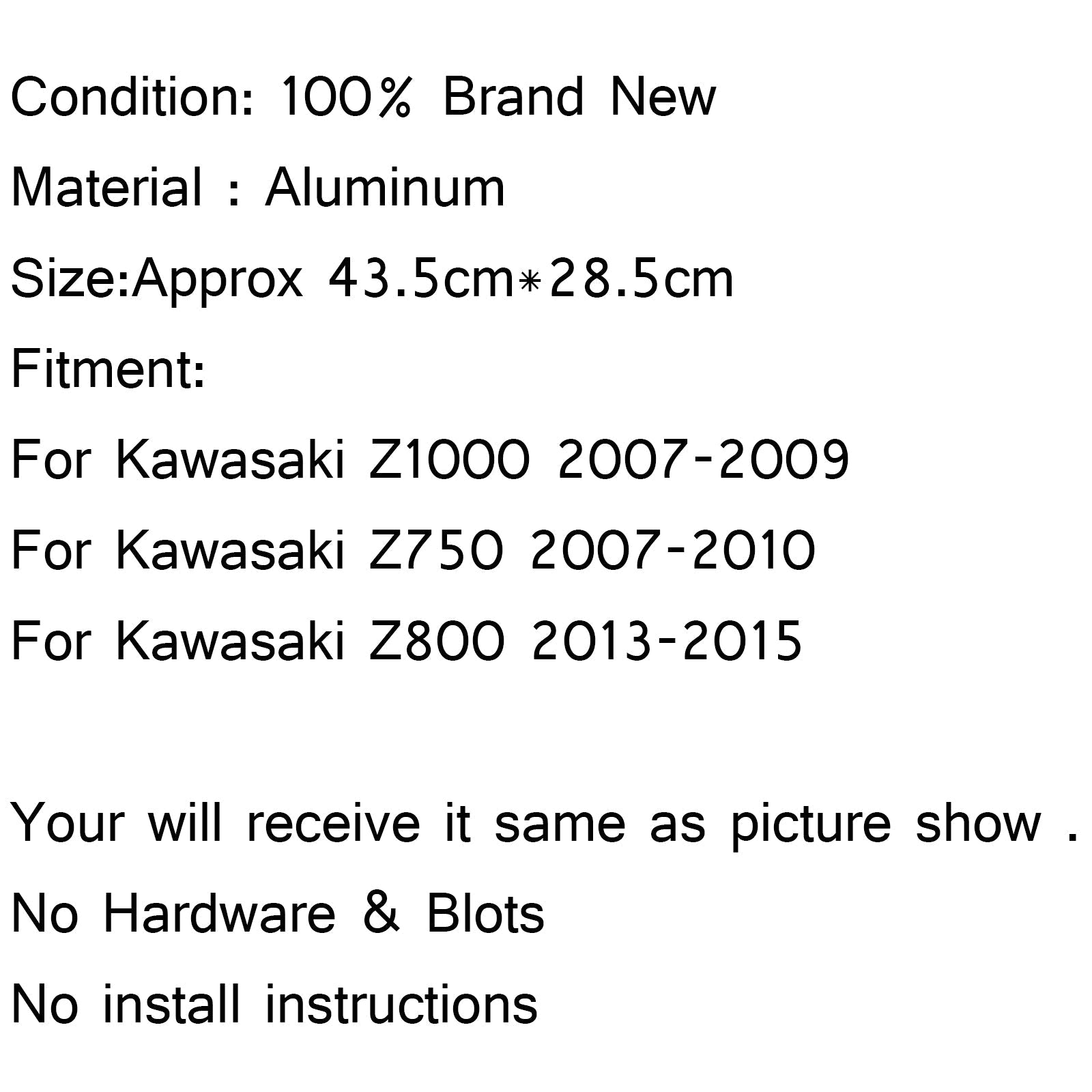 Raffreddatore radiatore moto in alluminio per Kawasaki Z1000 07-09 Z750 2007-2010 Z800 generico