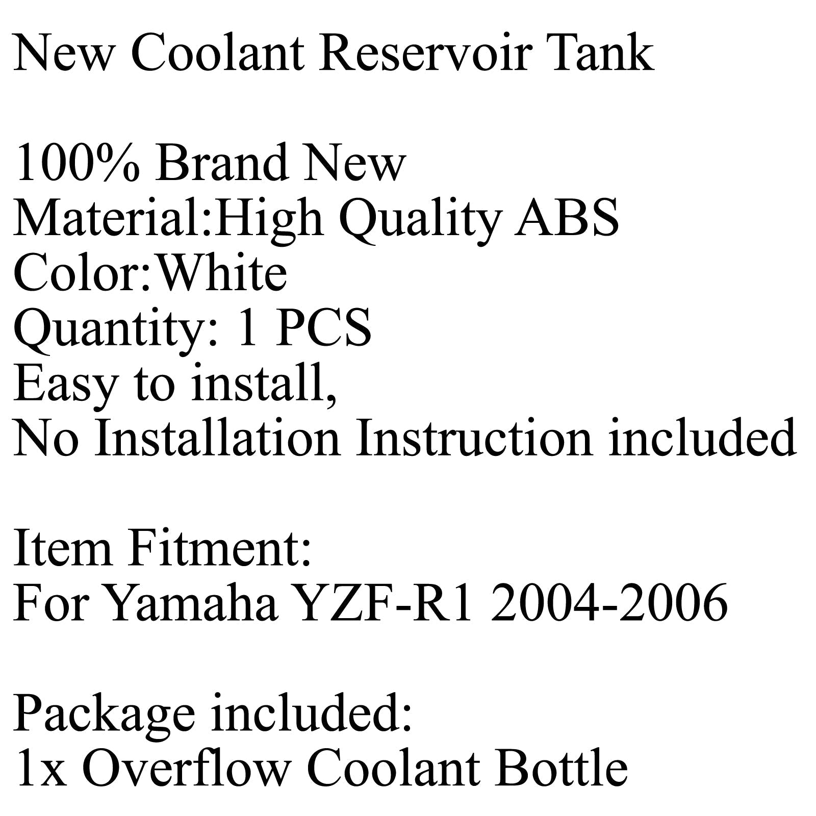 Bouteille de réserve de liquide de refroidissement de réservoir de débordement de liquide de refroidissement de radiateur pour Yamaha YZF-R1 04-06 générique