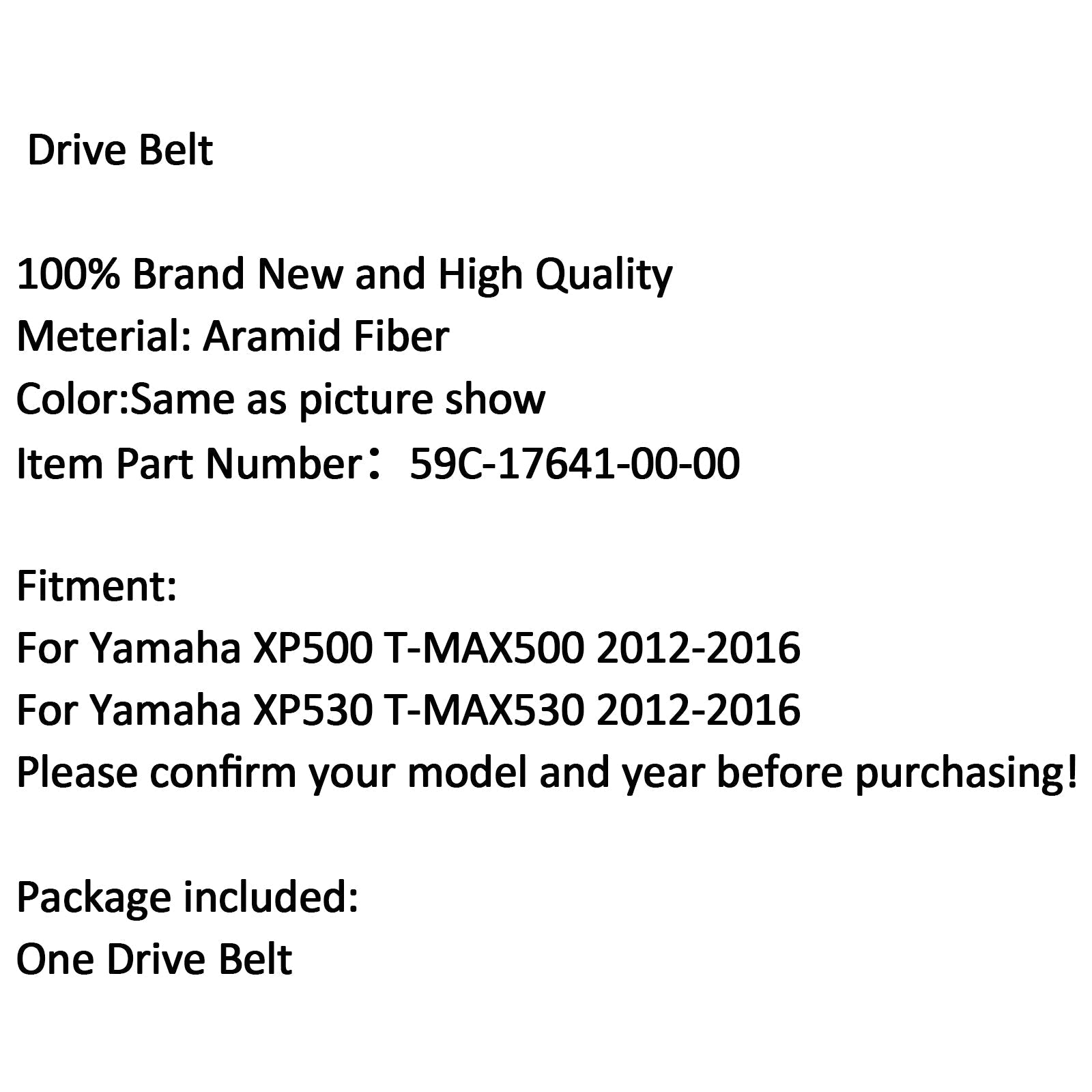 Courroie d'entraînement Premium pour Yamaha XP500 T-MAX 500 XP530 T-MAX 530 2012-2016 générique