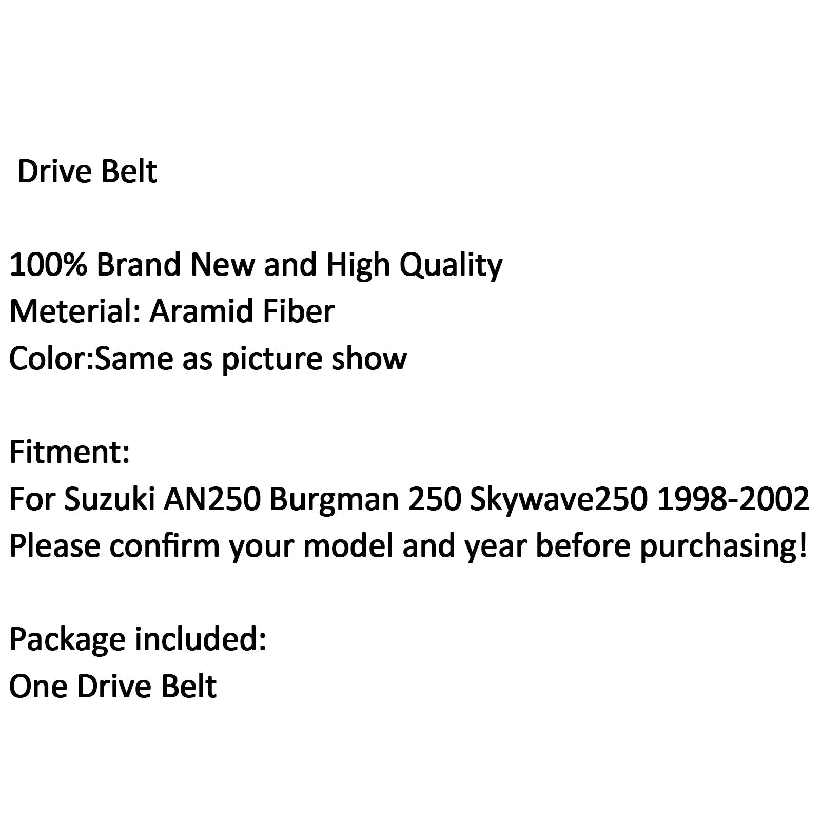 Courroie d'entraînement Premium pour Suzuki AN250 Burgman 250 Skywave 250 1998-2002 générique