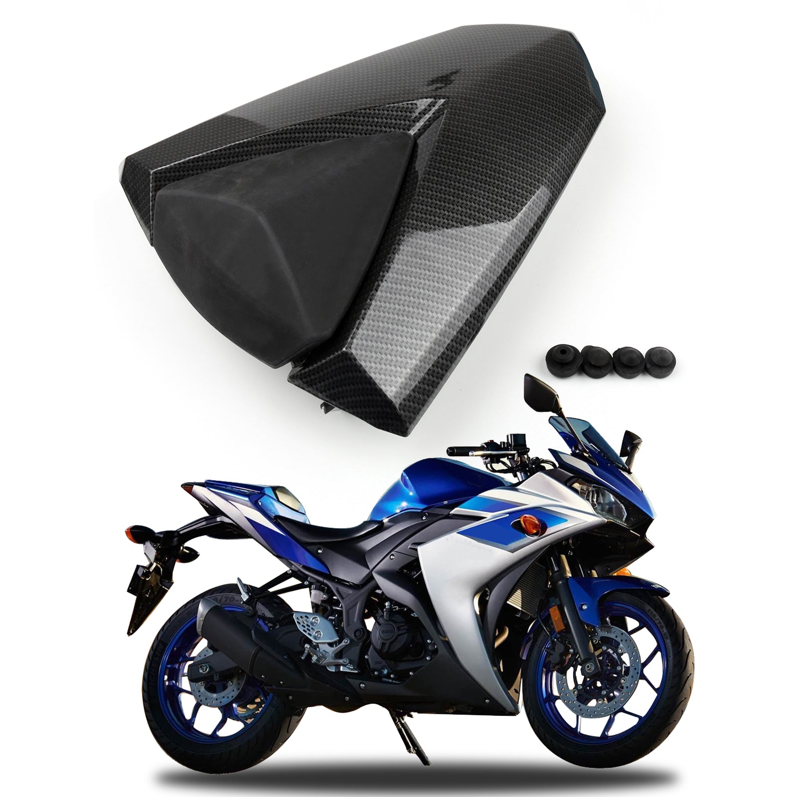 Coprisedile posteriore in ABS per Yamaha YZF R25 2013-2021 R3 2015-2021 MT-03 2014 Generico