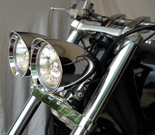 Dual-Headlight Head Lamp Bracket Bottom Mount Clamp For Motorcycle Harley