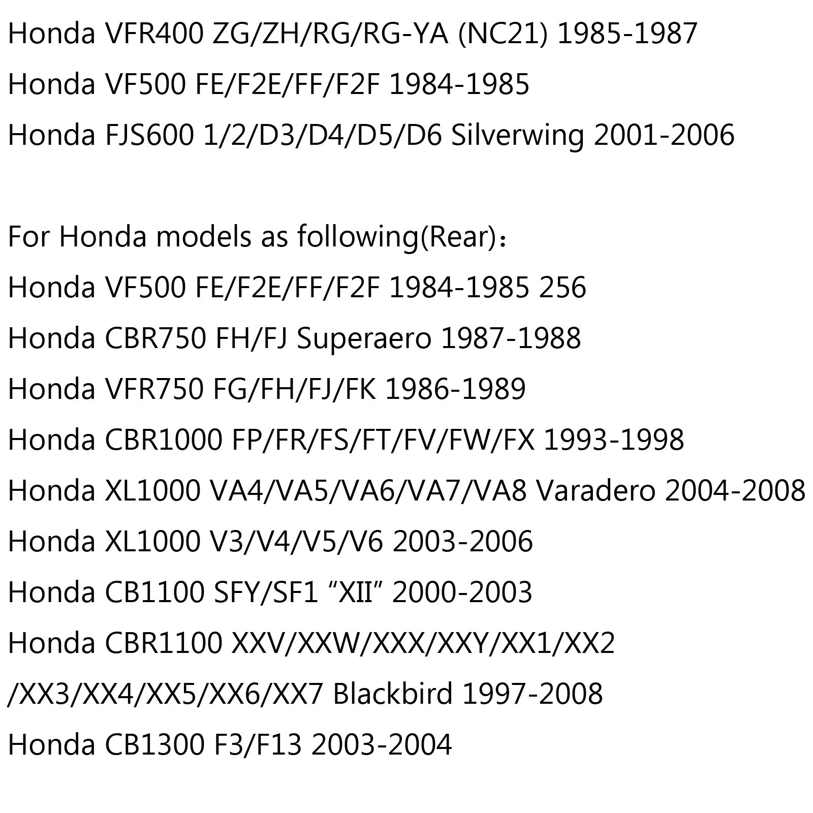 Disque de frein avant/arrière pour Honda CBR250 NS250 FE VFR400 FJS600 VFR750 CBR750 F3 générique