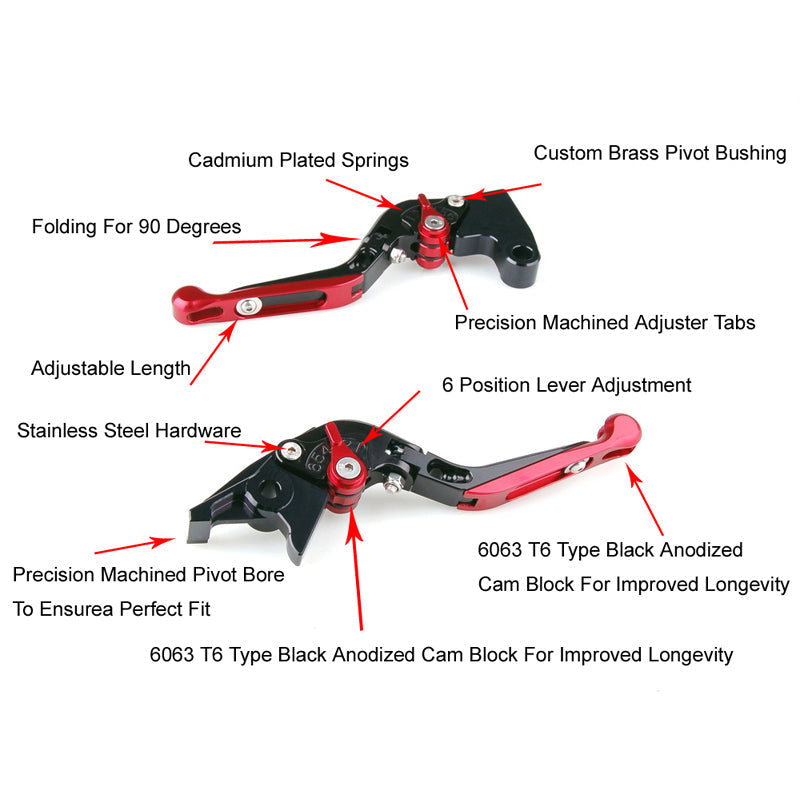 Leviers d'embrayage de frein extensibles pliables réglables pour Honda CBR929RR 2000-2001 générique