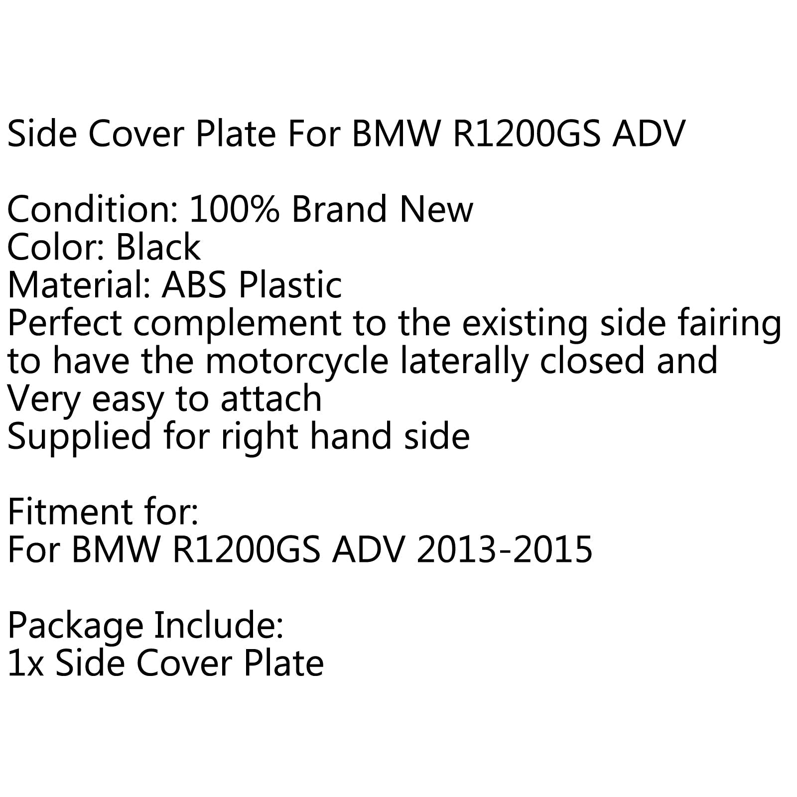 Plaque de protection latérale panneau latéral de cadre droit pour BMW R1200GS ADV 2013-2015 générique