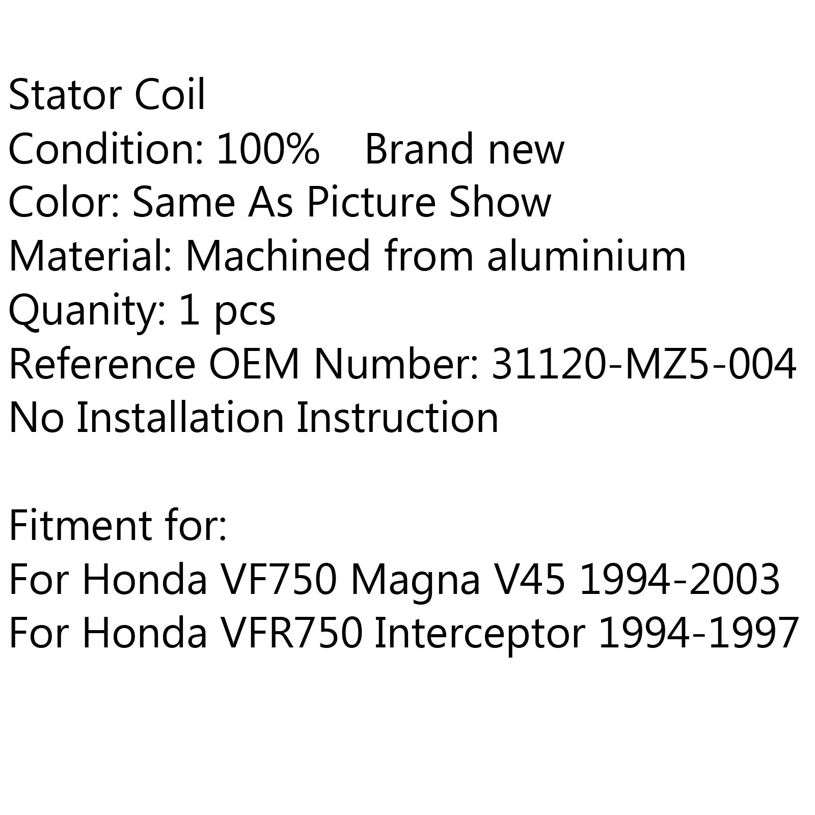 Bobina statore generatore magneto per Honda VF750 Magna V45 (94-03) Interceptor (94-97) Generico