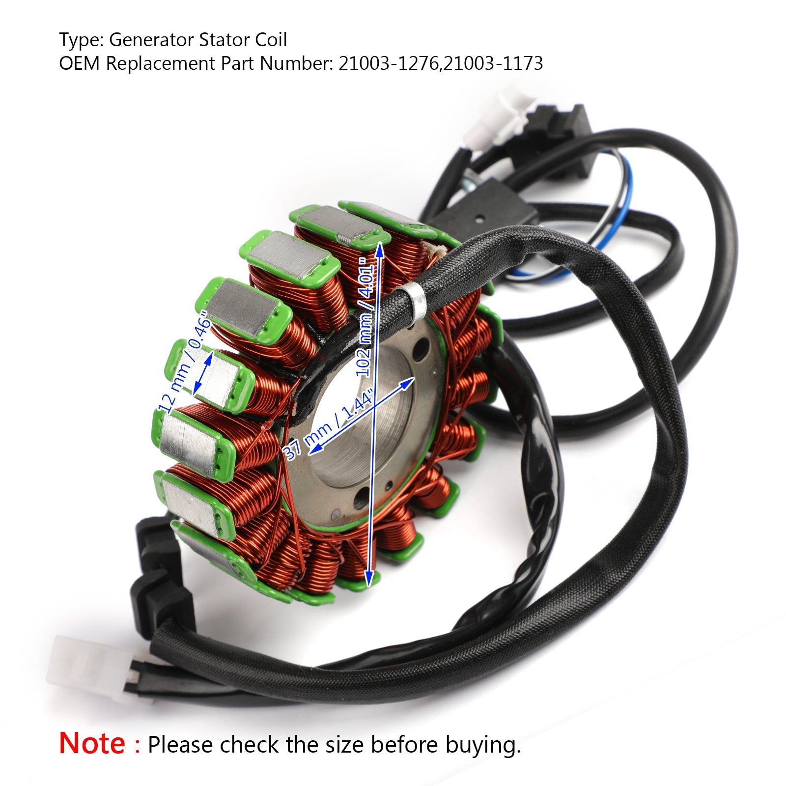 Bobine de stator de générateur magnéto pour Kawasaki 21003-1276 KLF300 Euro 2WD/4WD générique