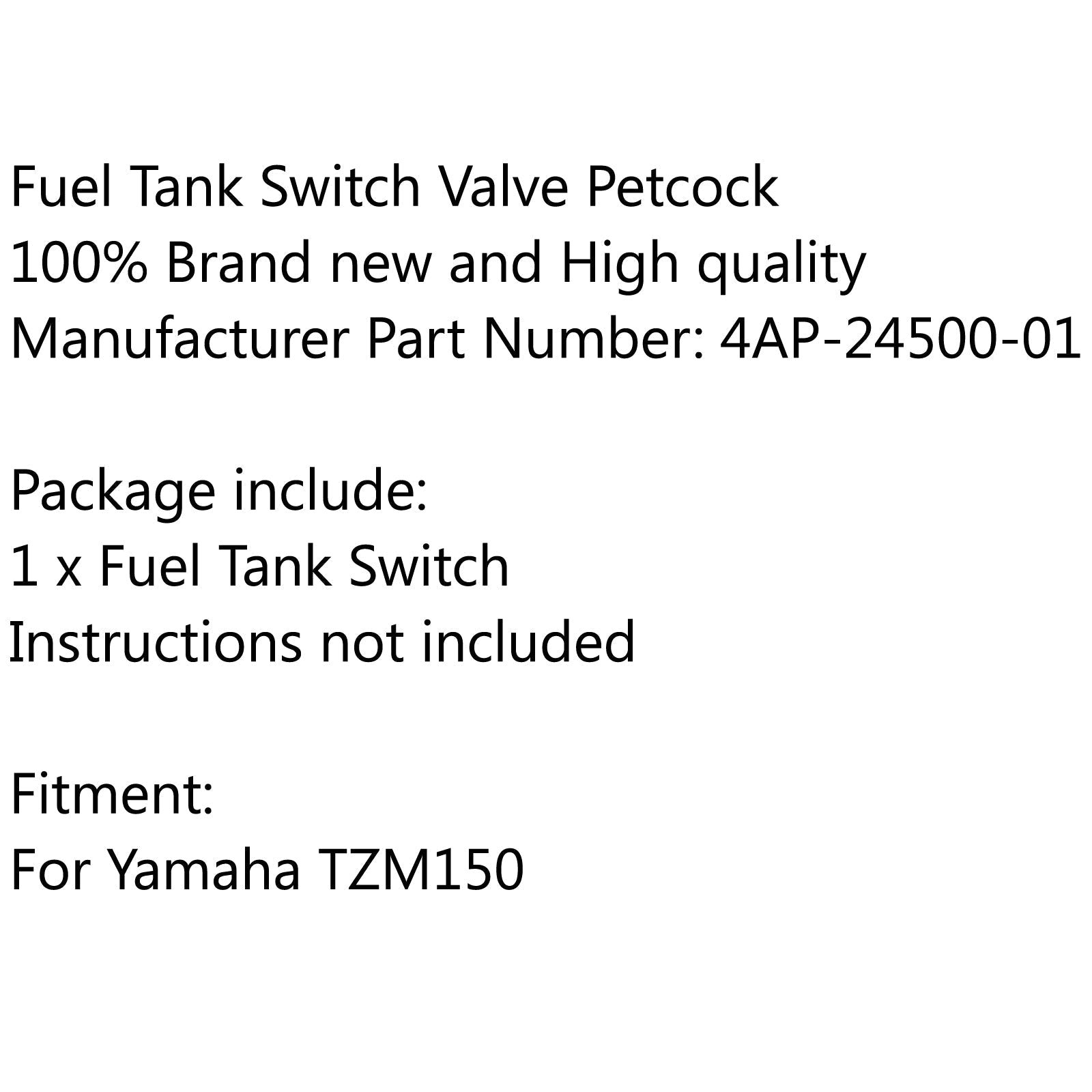 Pompe de soupape de commutateur de carburant de réservoir de gaz Petcock 4AP-24500-01 pour Yamaha TZM150 générique