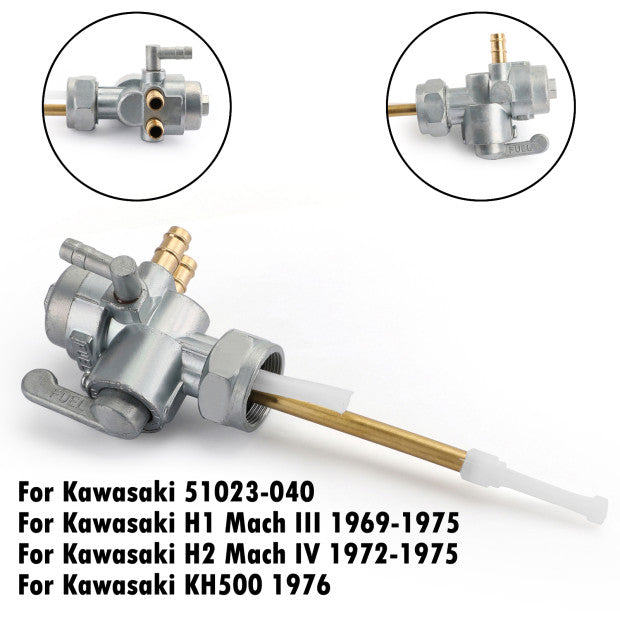 Benzinhahn Benzinhahn 51023-040 für Kawasaki H1 69-75 H2 72-75 KH500 76 Generic