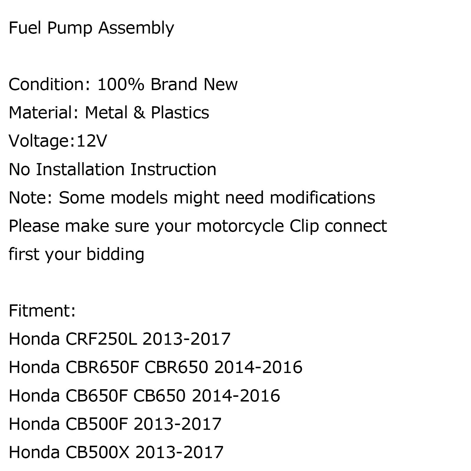 Pompa del carburante Per Kawasaki ZX-6R NINJA ZX600P/R ZX636E/F ABS 2007-2016 Generico VN900B/D