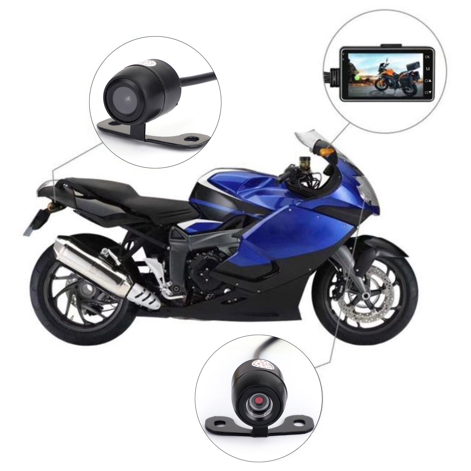 1080P moto DVR moto enregistreur vidéo double caméra Support générique