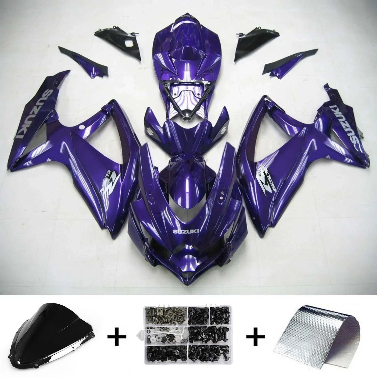 Amotopart Suzuki GSXR 600/750 2008-2010 Kit Carénage Carrosserie Plastique ABS K8