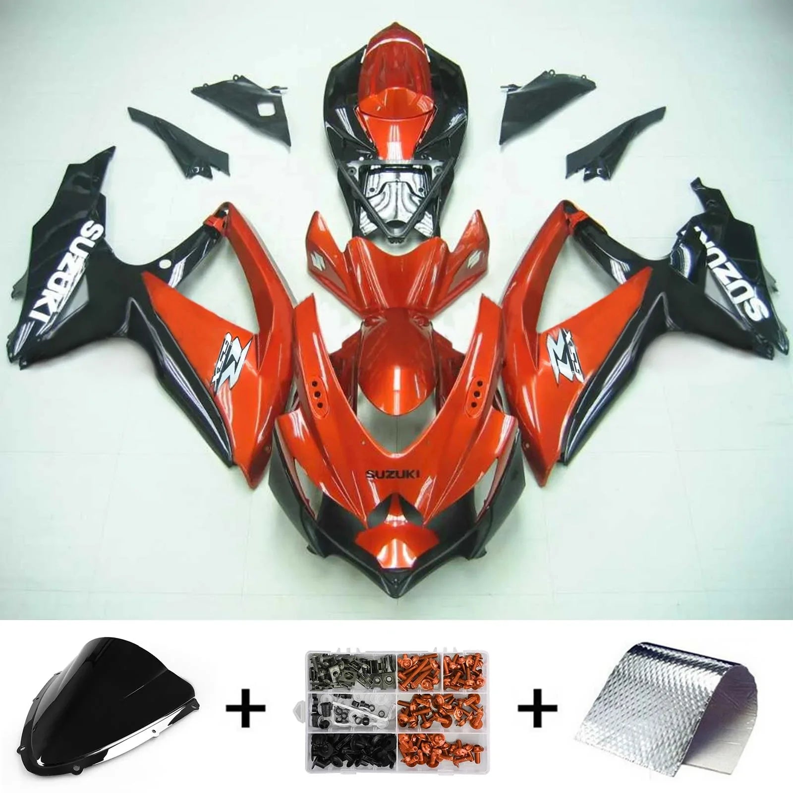 Amotopart Suzuki GSXR 600/750 2008-2010 Kit Carénage Carrosserie Plastique ABS K8