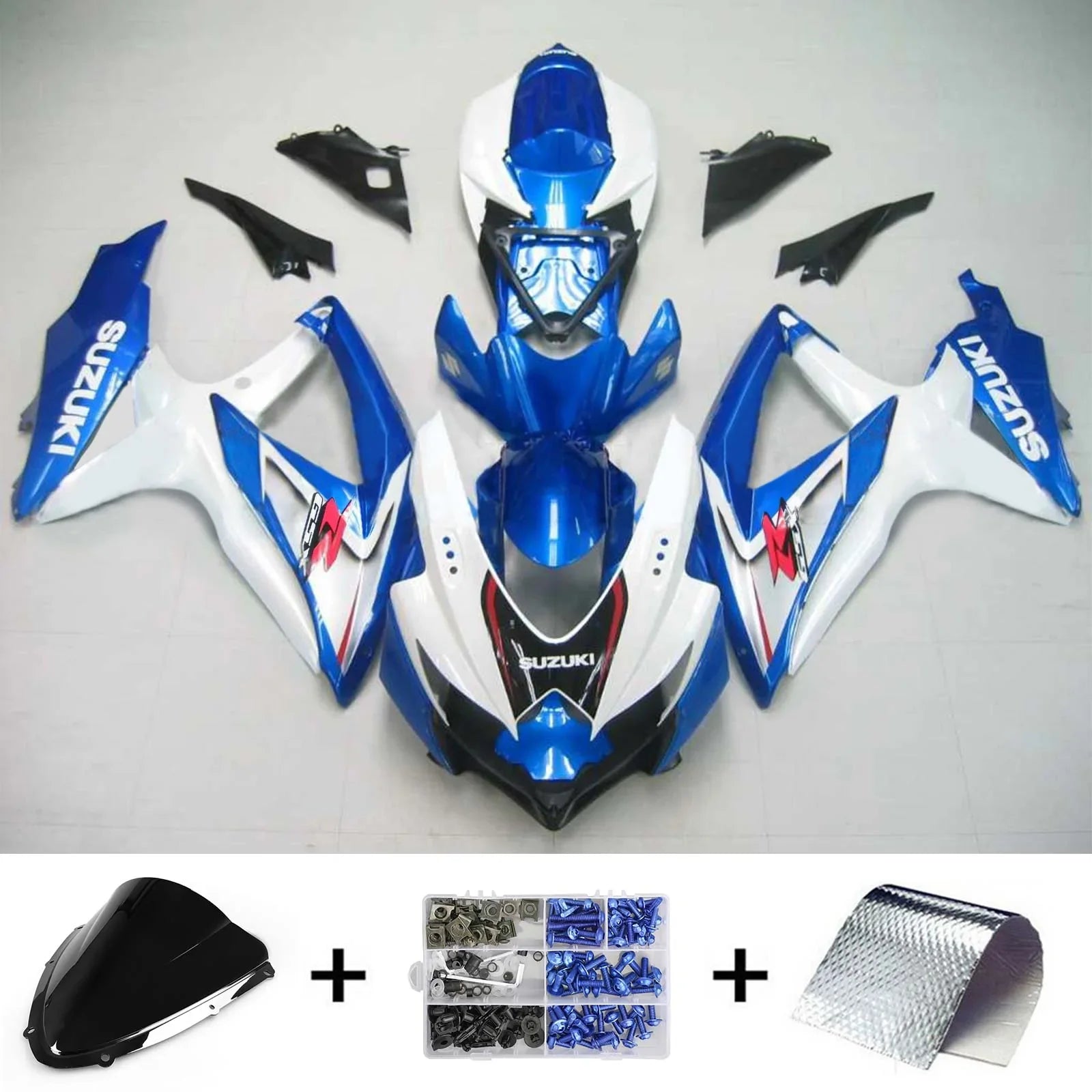 Amotopart Suzuki GSXR 600/750 2008-2010 Kit Carénage Carrosserie Plastique ABS K8