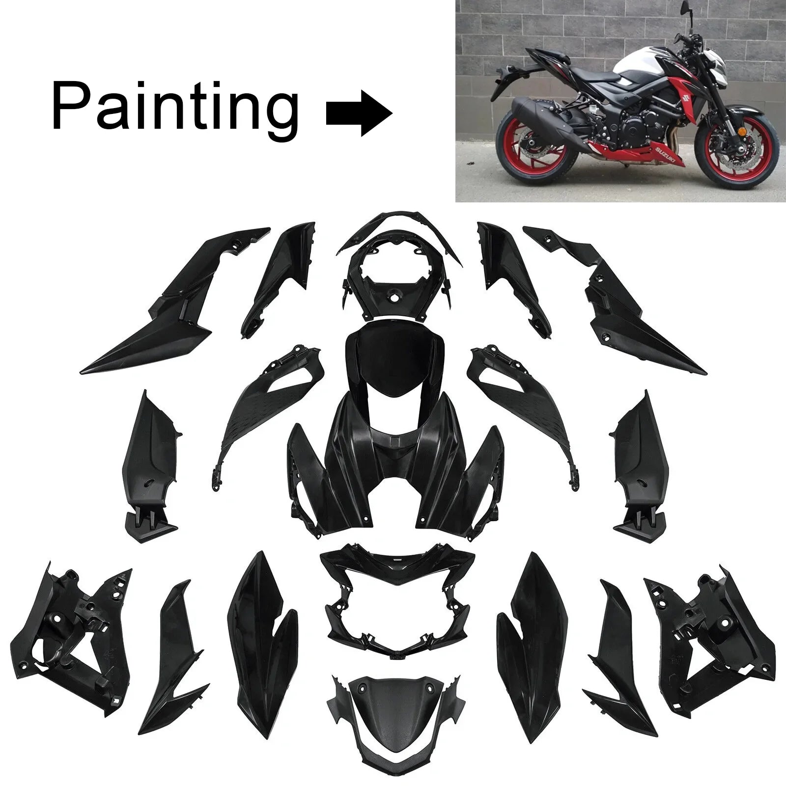 Amotopart Suzuki GSX-S 750 2017-2021 Kit Carenado Plastico ABS Carenado