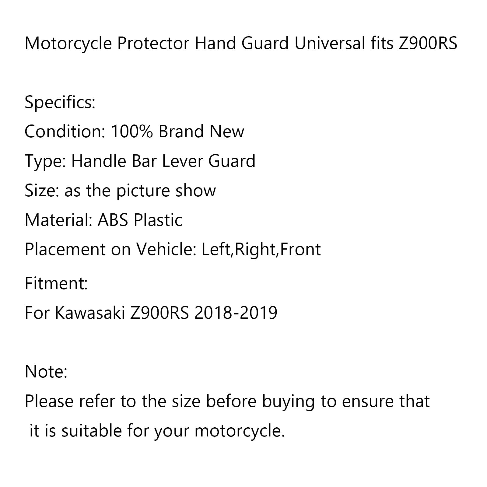 Kit de protection de coques de protection de main de moto ABS pour Kawasaki Z900RS 2018-2019 générique