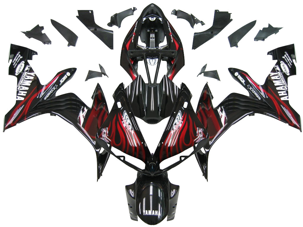 Carénages Amotopart 2004-2006 Yamaha YZF-R1 Black &amp; Red Flame R1 Generic