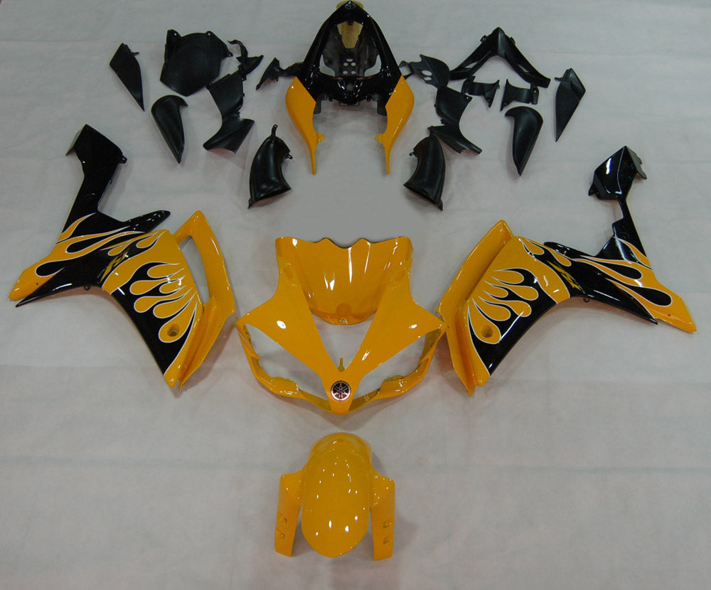 Carene Amotopart 2007-2008 Yamaha YZF-R1 Yellow &amp; Black Flame R1 Generico